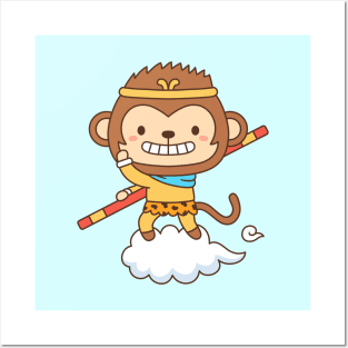 Cute Monkey King Sun Wukong Posters and Art